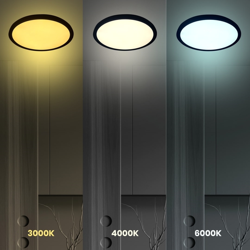 Plafoniera LED MAQ LED/40W/230V 3000/4000/6500K IP40 nero