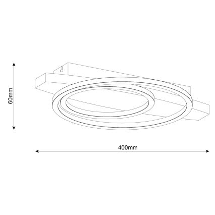 Plafoniera LED MELISA LED/28W/230V 30x40 cm pino