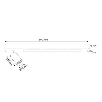 Plafoniera LED PARIGI LED/24W/230V + 1xGU10/10W nero
