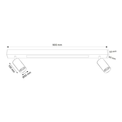 Plafoniera LED PARIGI LED/24W/230V + 2xGU10/10W nero