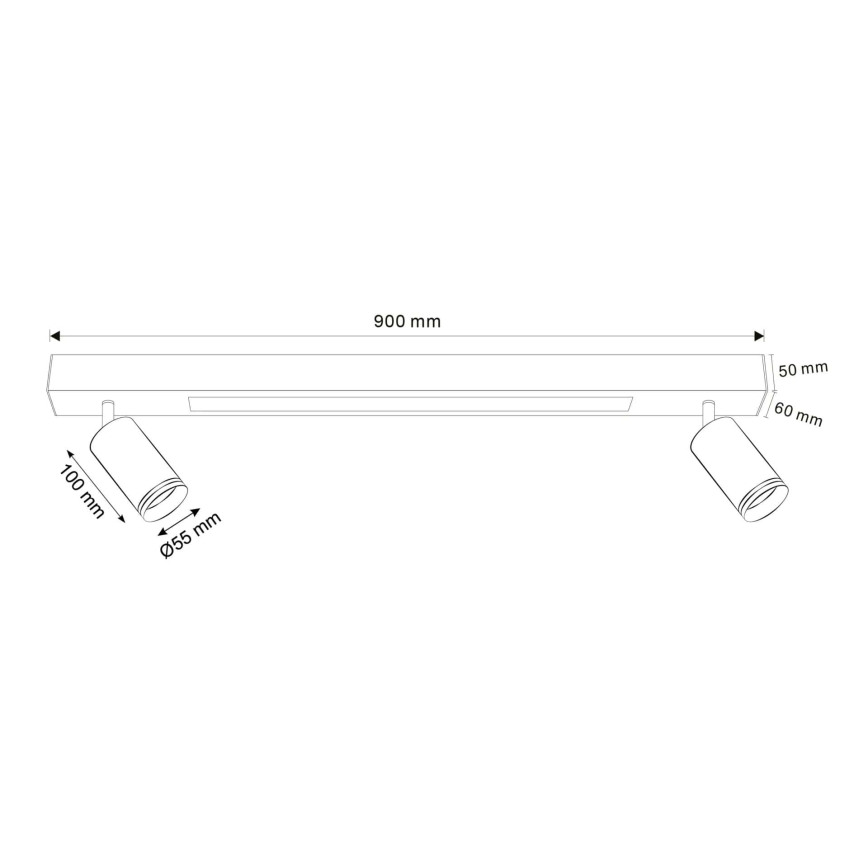 Plafoniera LED PARIGI LED/24W/230V + 2xGU10/10W nero