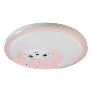 Plafoniera LED per bambini MOONCAT LED/34W/230V rosa
