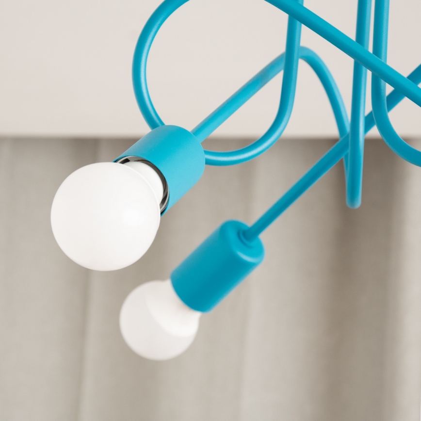 Plafoniera LED per bambini OXFORD 3xE27/15W/230V blu