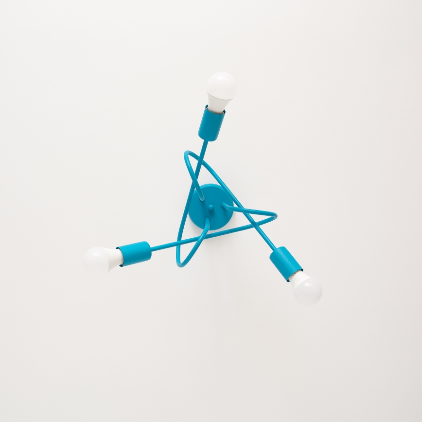 Plafoniera LED per bambini OXFORD 3xE27/15W/230V blu