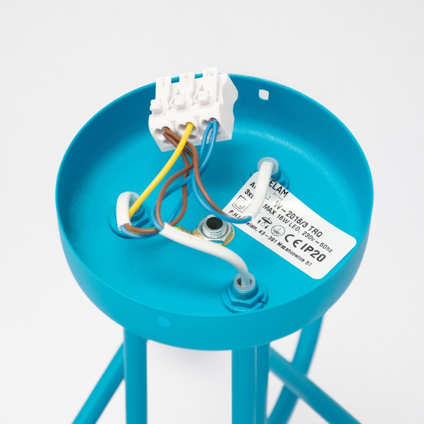 Plafoniera LED per bambini OXFORD 3xE27/15W/230V blu