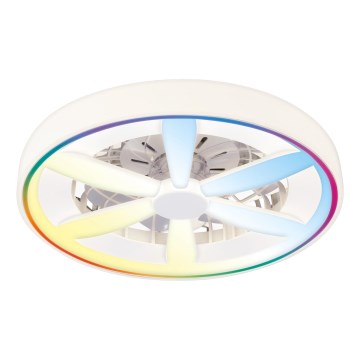 Plafoniera LED RGBW dimmerabile con ventilatore MALAWI LED/48W/230V 3000-6500K bianca + telecomando