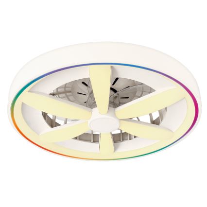 Plafoniera LED RGBW dimmerabile con ventilatore MALAWI LED/48W/230V 3000-6500K bianca + telecomando