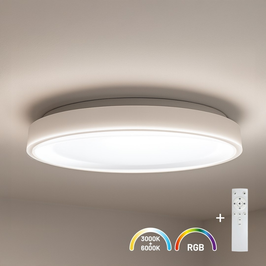 Plafoniera dimmerabile LED RGBW MELO LED/36W/230V 3000-6000K Ø 39 cm bianca + telecomando