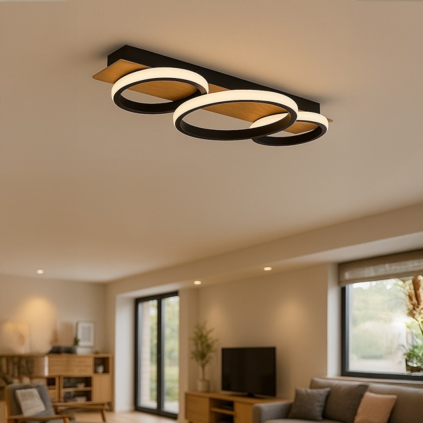 Plafoniera LED ROWENA LED/18W/230V nera/marrone