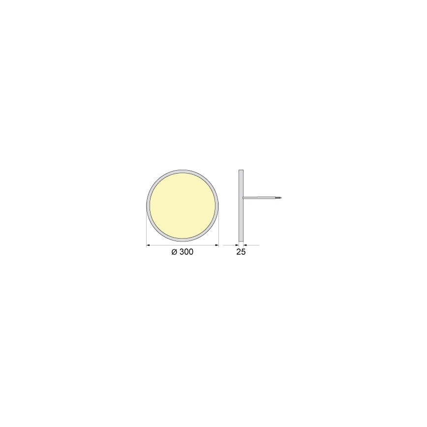 Plafoniera LED SIMEN 24W/230V 4000K IP40, diametro 30 cm, bianca, UGR19