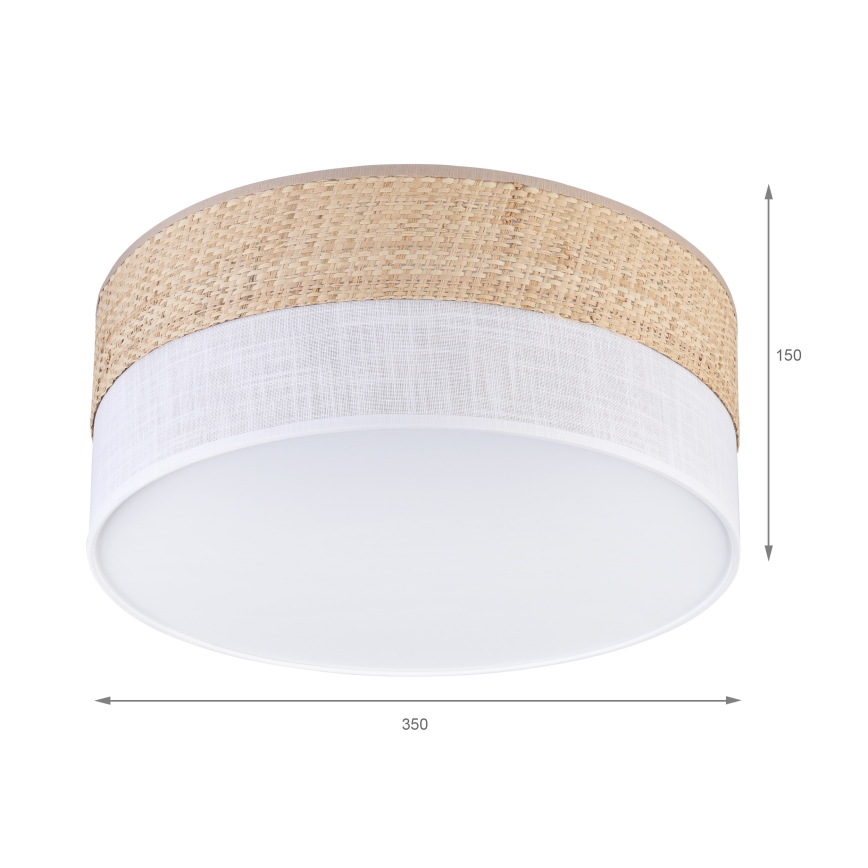 Plafoniera LED SIRJA BOHO LED/20W/230V 4000K Ø 35 cm beige/bianco