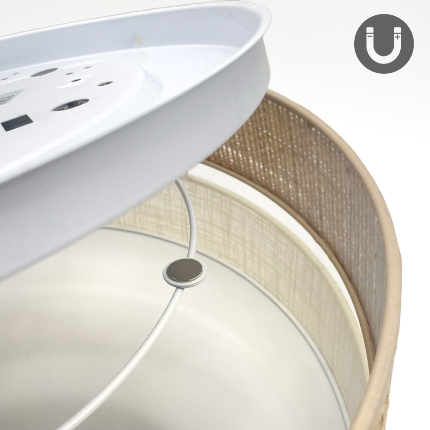 Plafoniera LED SIRJA BOHO LED/36W/230V 4000K diam. 45 cm beige/crema