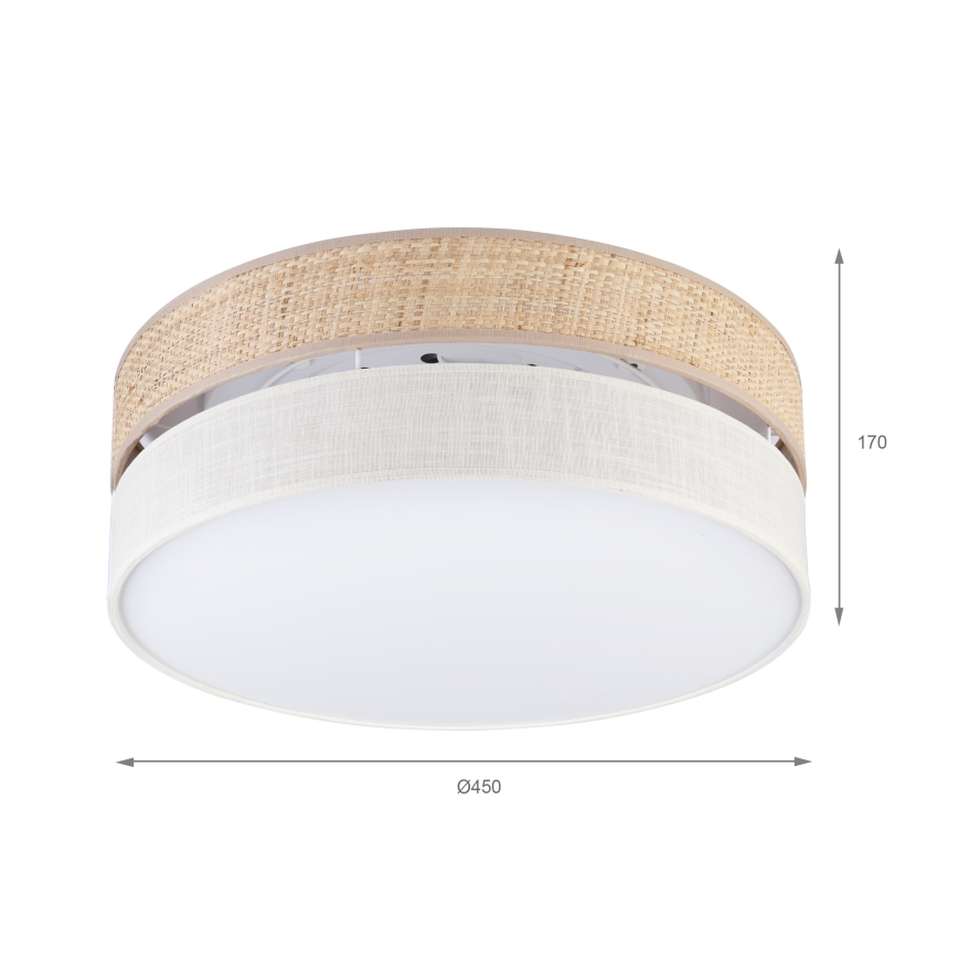 Plafoniera LED SIRJA BOHO LED/36W/230V 4000K diam. 45 cm beige/crema