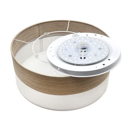 Plafoniera LED SIRJA WOOD LED/20W/230V diametro 35 cm bianco/quercia