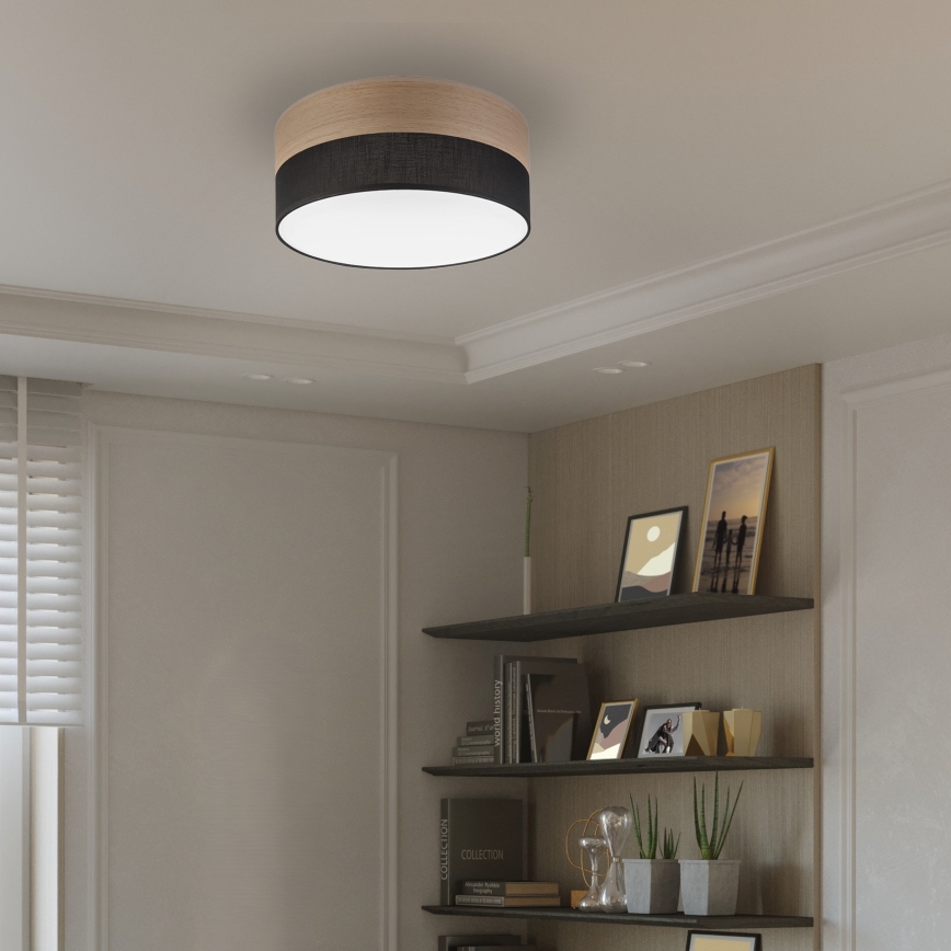 Plafoniera LED SIRJA WOOD LED/20W/230V diametro 35 cm nero/quercia