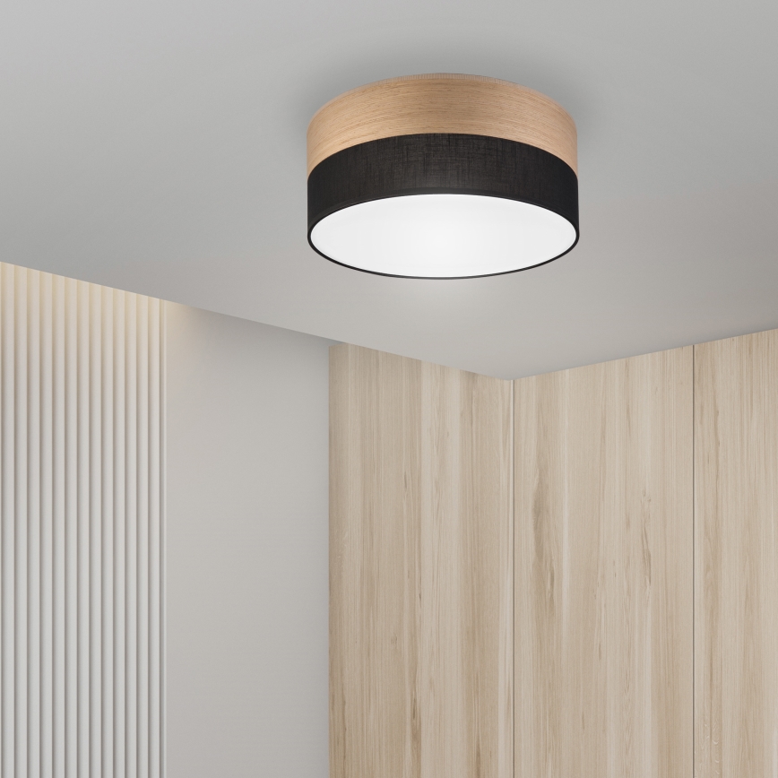 Plafoniera LED SIRJA WOOD LED/20W/230V diametro 35 cm nero/quercia