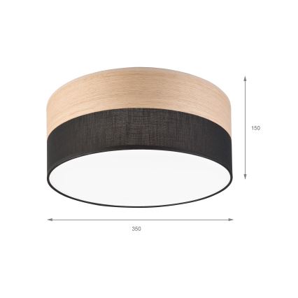 Plafoniera LED SIRJA WOOD LED/20W/230V diametro 35 cm nero/quercia