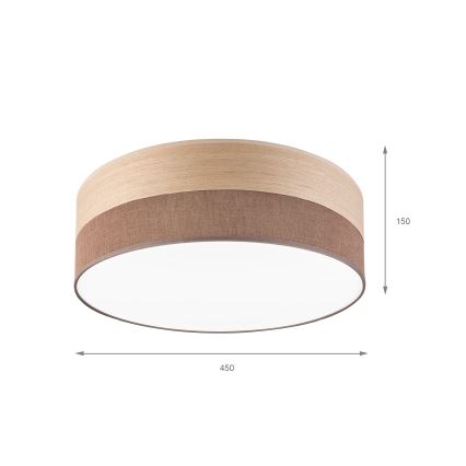Plafoniera LED SIRJA WOOD LED/36W/230V diametro 45 cm marrone/quercia