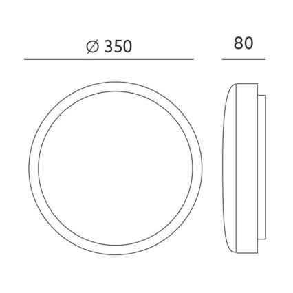Plafoniera LED ZOE LED/24W/230V IP44 nera