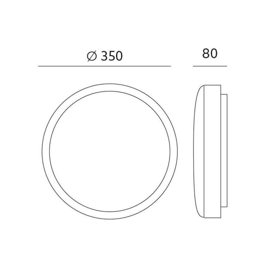 Plafoniera LED ZOE LED/24W/230V IP44 nera