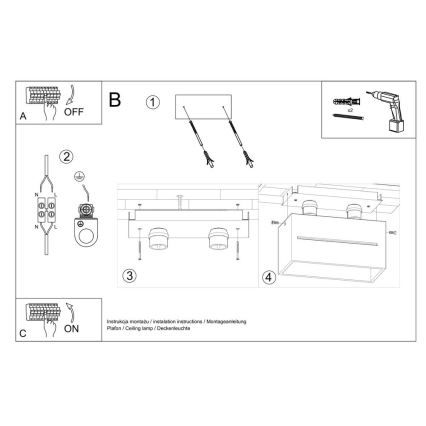 Plafoniera LOBO 2xGU10/40W/230V grigia