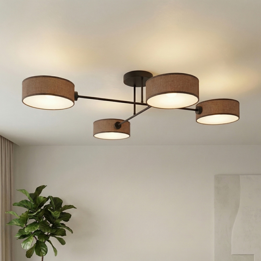Plafoniera MAGA 4xE14/10W/230V marrone