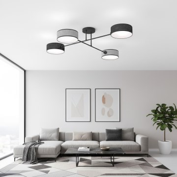 Plafoniera MAGA 4xE14/10W/230V nero/grigio