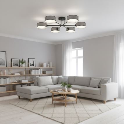 Plafoniera MAGA 6xE14/10W/230V grigia