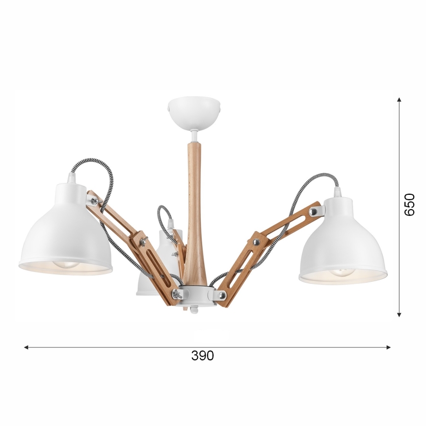 Lampadario a plafone MARCELLO 3xE27/60W/230V faggio