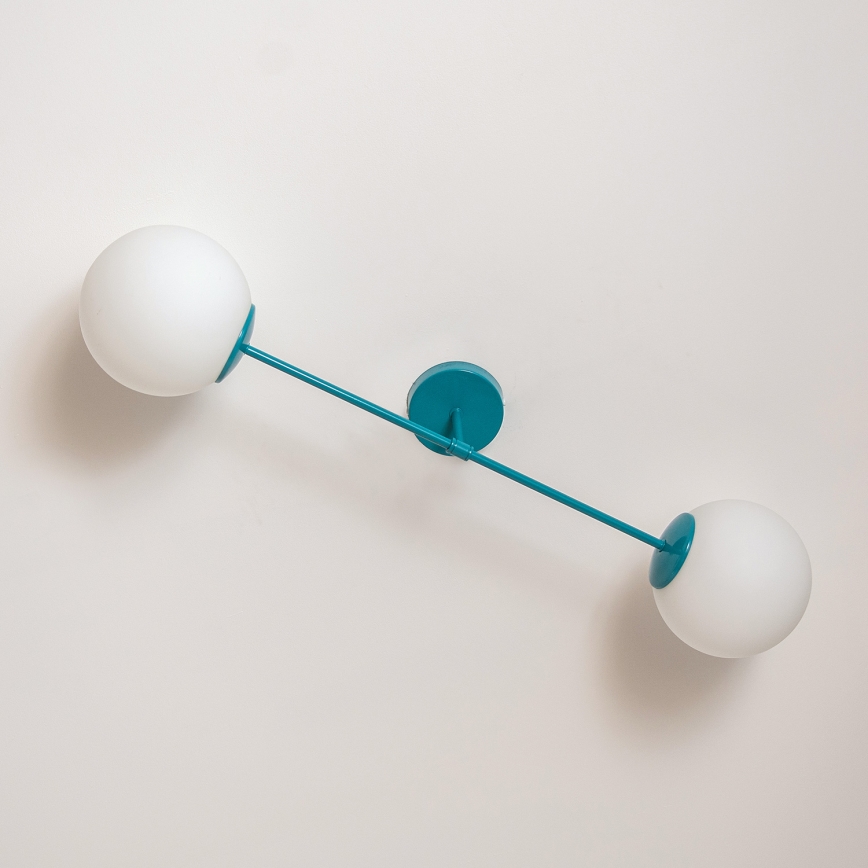 Plafoniera MOON 2xE27/15W/230V turchese