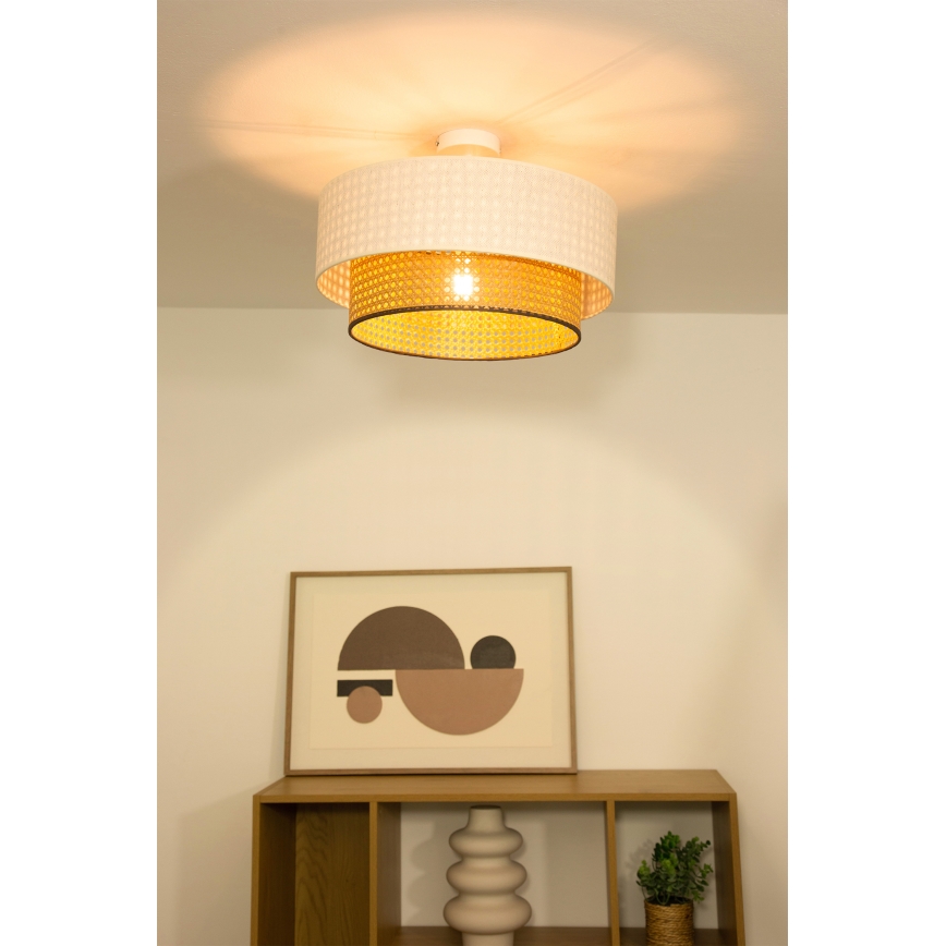Plafoniera NATIA 1xE27/60W/230V Ø 45 cm bianco/marrone
