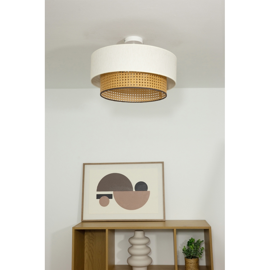 Plafoniera NATIA 1xE27/60W/230V Ø 45 cm bianco/marrone