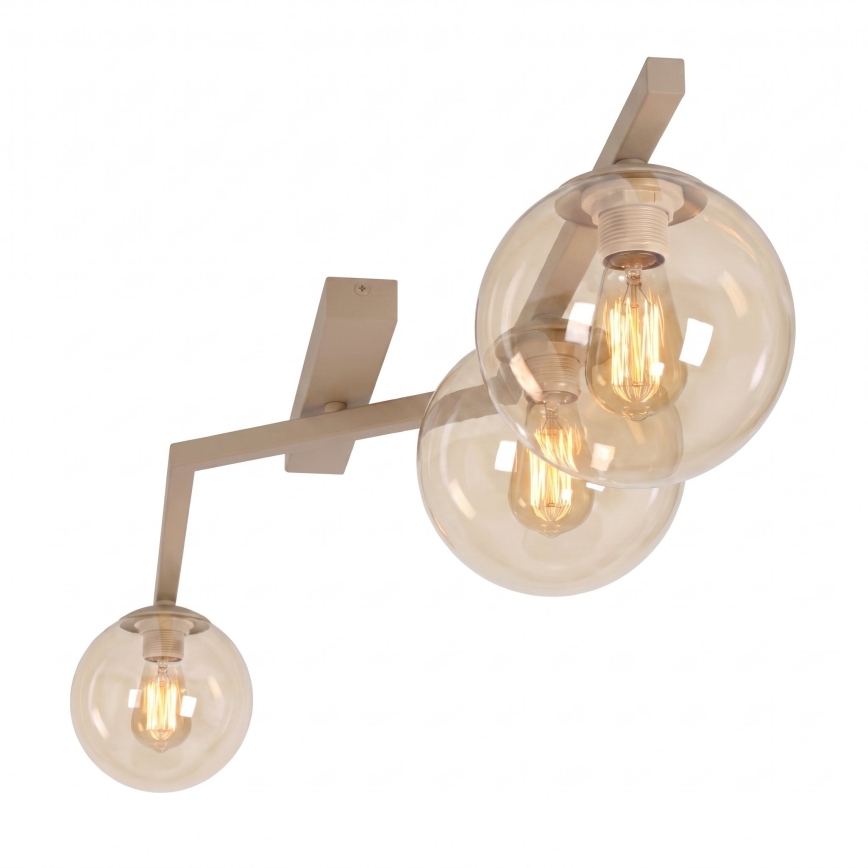 Plafoniera NATON 3xE14/10W/230V beige/beige fumé
