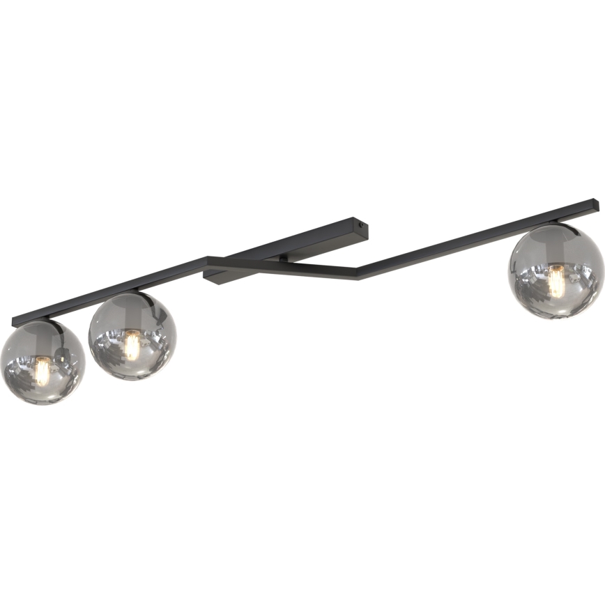 Plafoniera NATON 3xE14/10W/230V nero/fumé