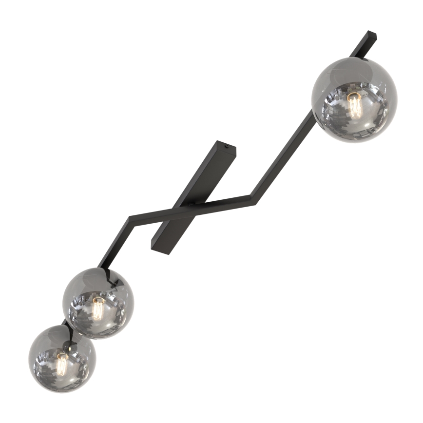 Plafoniera NATON 3xE14/10W/230V nero/fumé