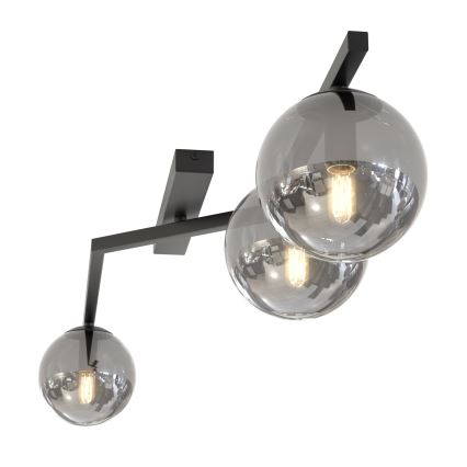 Plafoniera NATON 3xE14/10W/230V nero/fumé