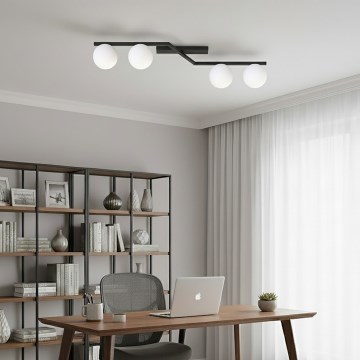 Plafoniera NATON 4xE14/10W/230V nero/bianco