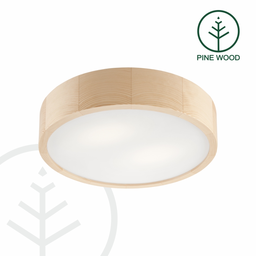 Plafoniera NATURAL 2xE27/60W/230V ø 37 cm pino - FSC certificato