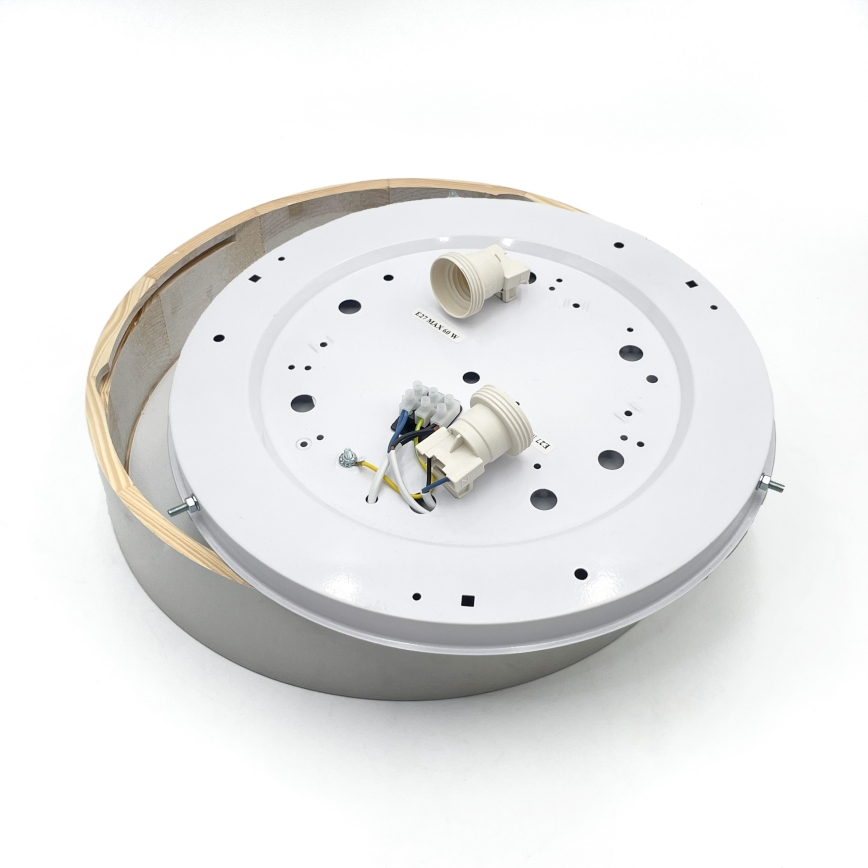 Plafoniera NATURAL 3xE27/15W/230V Ø 37,5 cm pino/bianco