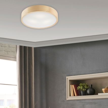 Plafoniera NATURAL 3xE27/60W/230V ø 47 cm pino - FSC certificato