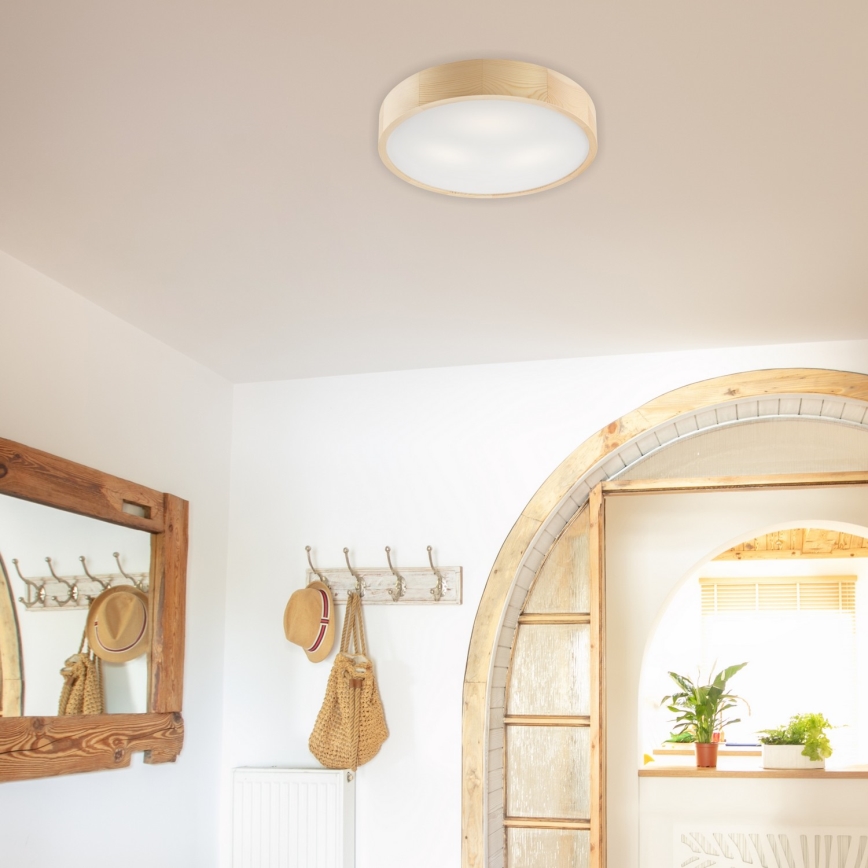 Plafoniera NATURAL 3xE27/60W/230V ø 47 cm pino - FSC certificato