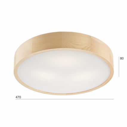 Plafoniera NATURAL 3xE27/60W/230V ø 47 cm pino - FSC certificato