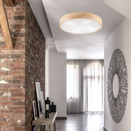 Plafoniera NATURAL 4xE27/60W/230V ø 57 cm pino