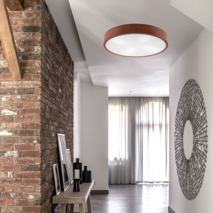 Plafoniera NATURAL 4xE27/60W/230V ø 57 cm pino/marrone