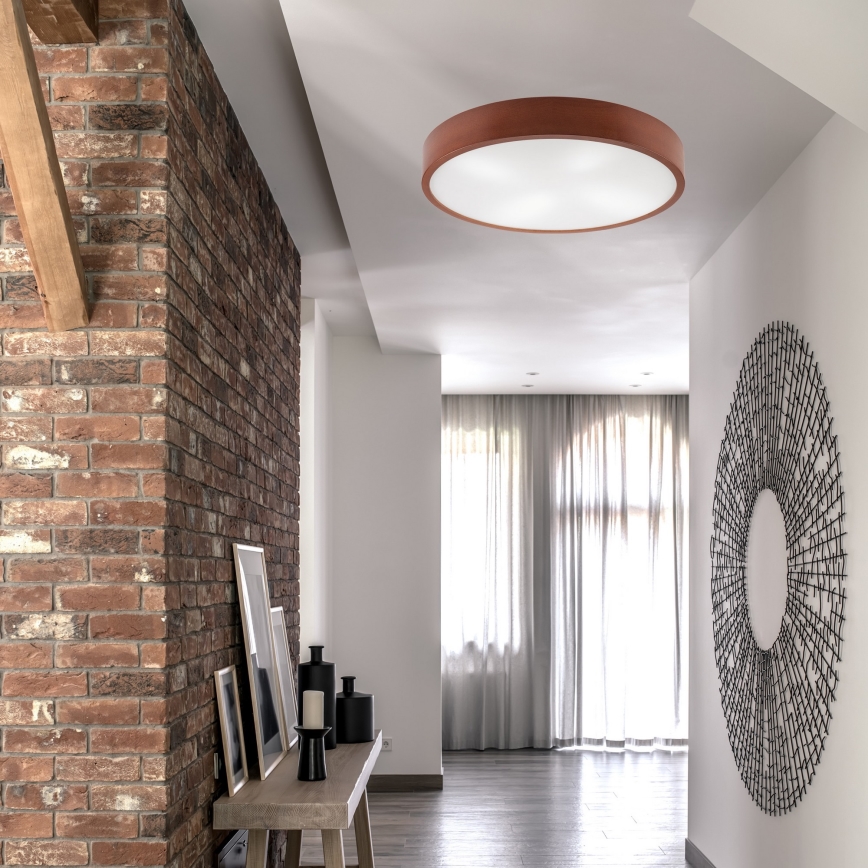 Plafoniera NATURAL 4xE27/60W/230V ø 57 cm pino/marrone
