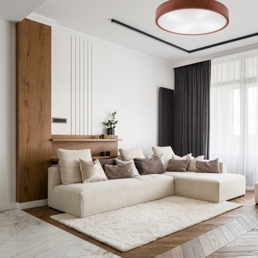 Plafoniera NATURAL 4xE27/60W/230V ø 57 cm pino/marrone