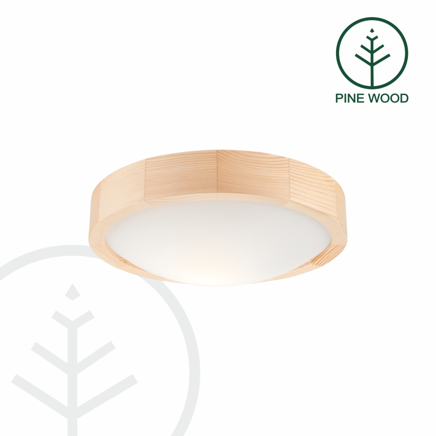 Plafoniera NATURAL SLIM 1xE27/60W/230V ø 27 cm pino