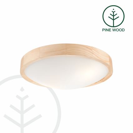 Plafoniera NATURAL SLIM 2xE27/60W/230V Ø 37 cm pino