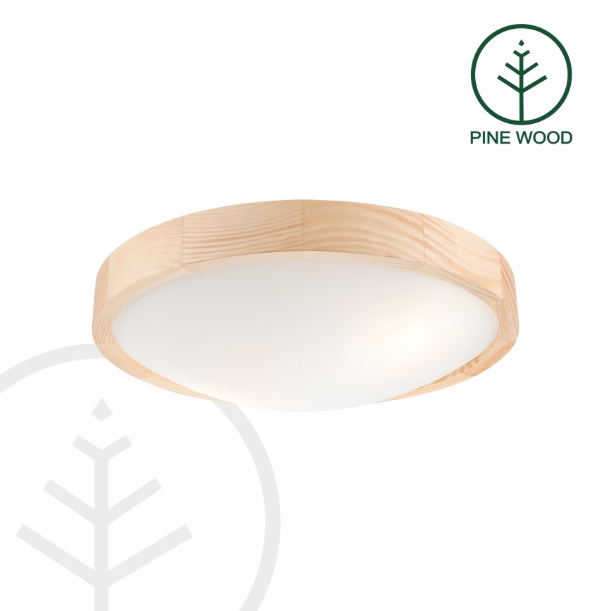 Plafoniera NATURAL SLIM 2xE27/60W/230V Ø 37 cm pino
