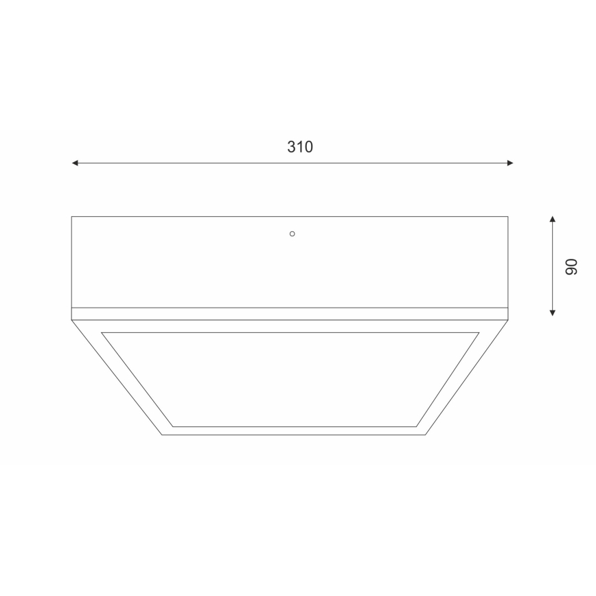 Plafoniera NATURAL SQUARE 2xE27/15W/230V 31x31 cm pino/nero